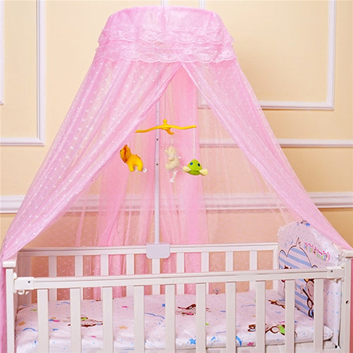 coxeer Round Baby Mosquito Net Romantic Printed Hung Dome Mosquito Netting Bed Canopy For Kids Bedroom Nursery With 3 Colors