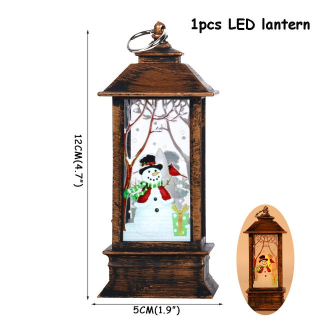 Christmas Decorations For Home Lantern Led Candle Tea light Candles Xmas Tree Ornaments Santa Claus Elk Lamp Kerst New Year Gift