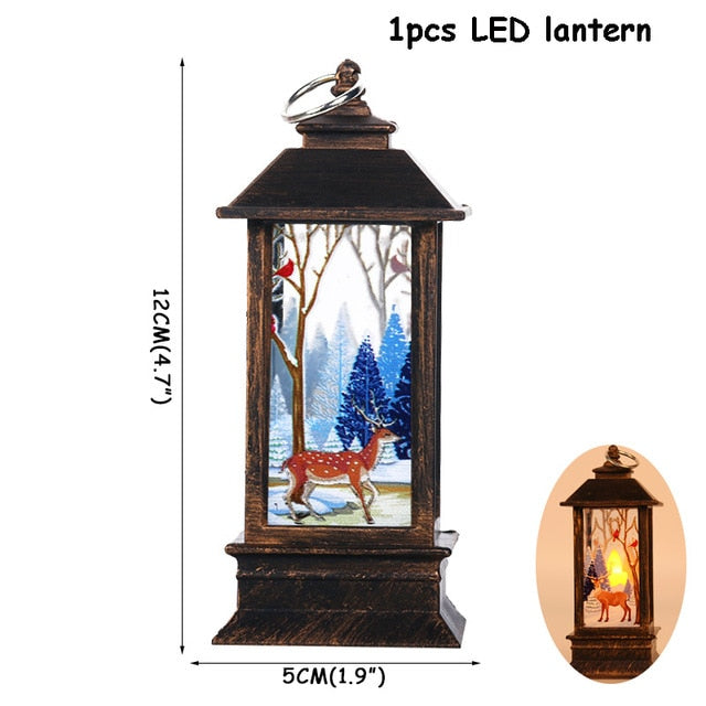 Christmas Decorations For Home Lantern Led Candle Tea light Candles Xmas Tree Ornaments Santa Claus Elk Lamp Kerst New Year Gift