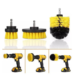 Power Scrubber Brush Set For Bathroom Drill Scrubber Brush For Cleaning Cordless Drill Attachment Kit Power Scrub Yellow