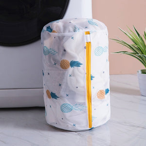 Pineapple Printing Zippered Mesh Laundry Bag Polyester Washing Net Bag For Underwear Sock Washing Machine Pouch Clothes Bra Bags