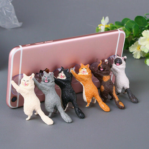 Cute Cat Phone Holder Support Resin Mobile Phone Holder Stand Sucker Tablets Desk Sucker Design Smartphone Holder High Quality