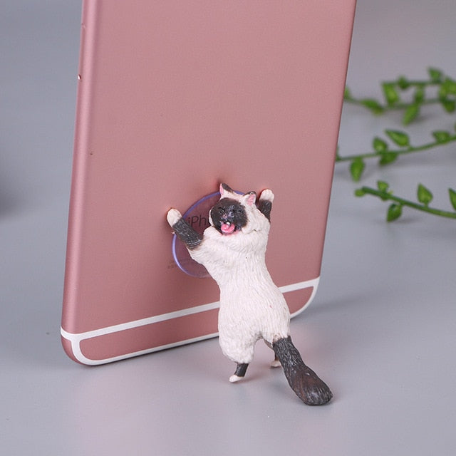 Cute Cat Phone Holder Support Resin Mobile Phone Holder Stand Sucker Tablets Desk Sucker Design Smartphone Holder High Quality