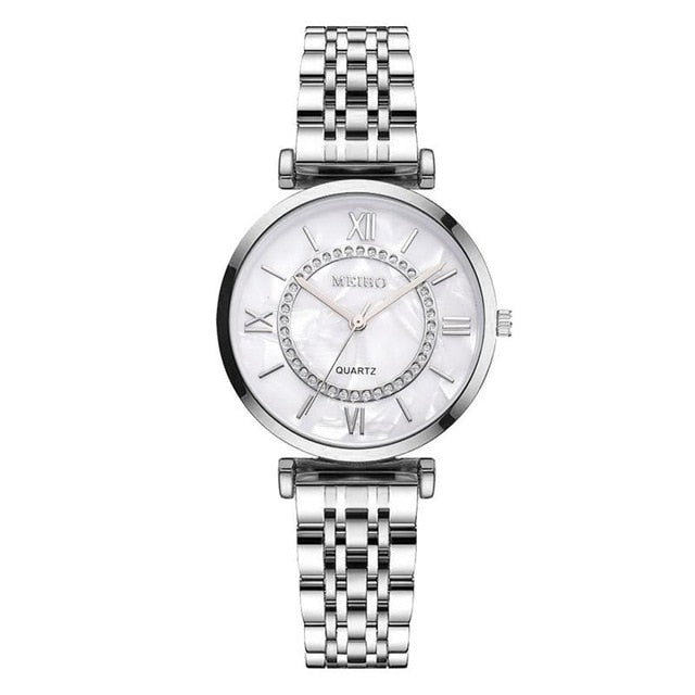 Women Watches Top Brand Luxury 2020 Fashion Diamond Ladies Wristwatches Stainless Steel Silver Mesh Strap Female Quartz Watch