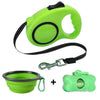 Retractable Dog Leash Dog Waste Bag Dispenser and Bags + Dog Bowl Heavy Duty Walking Leash For Dogs Pet Puppy Leash 3m/5m