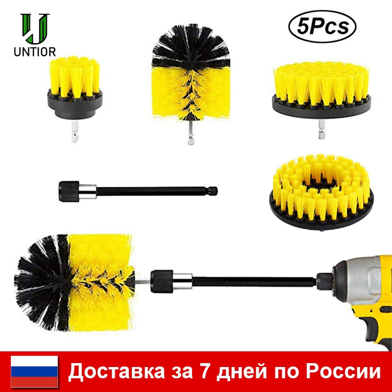 UNTIOR Drill Brush Attachment Set Power Scrubber Brush Bathroom Cleaning Kit with Extender Multipurpose Clean for Kitchen Grout