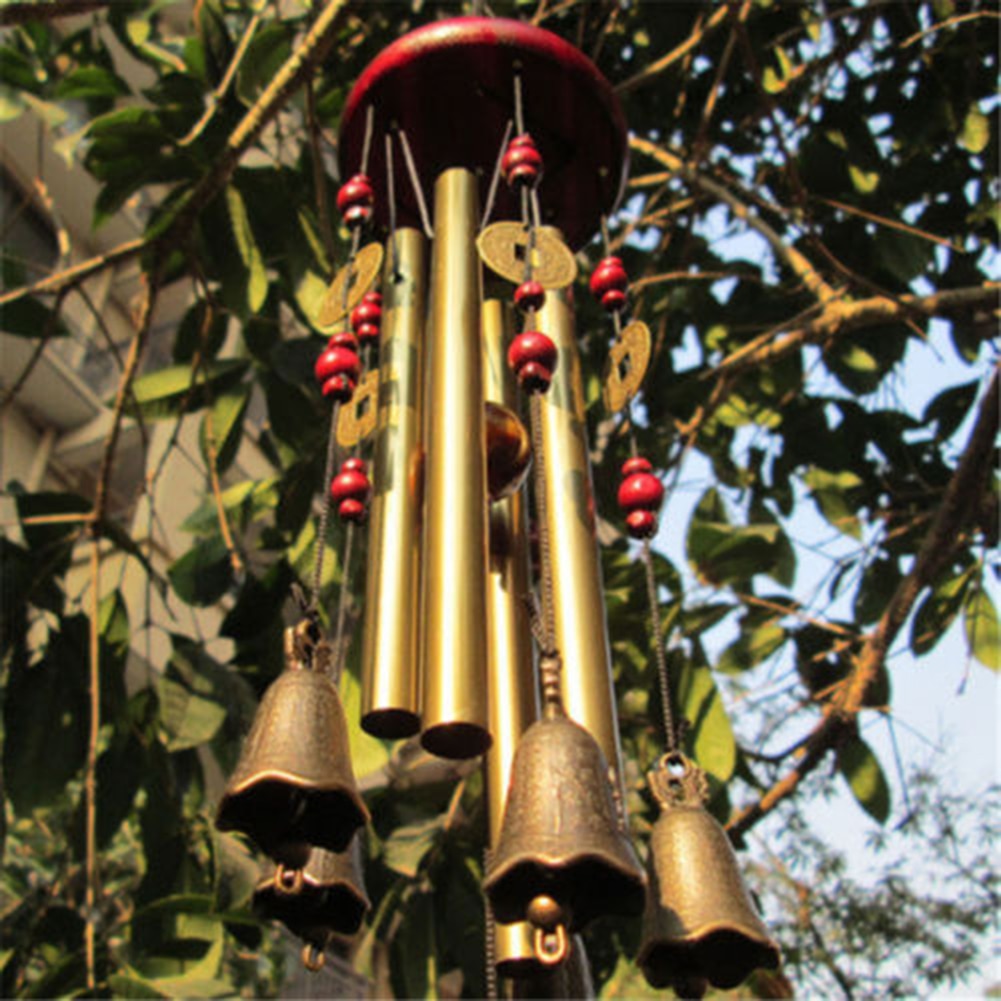 Outdoor Antique Amazing Grace Deep Resonant 4 Tube Windchime Chapel Church Bells Wind Chimes Door Hanging New Year Decor