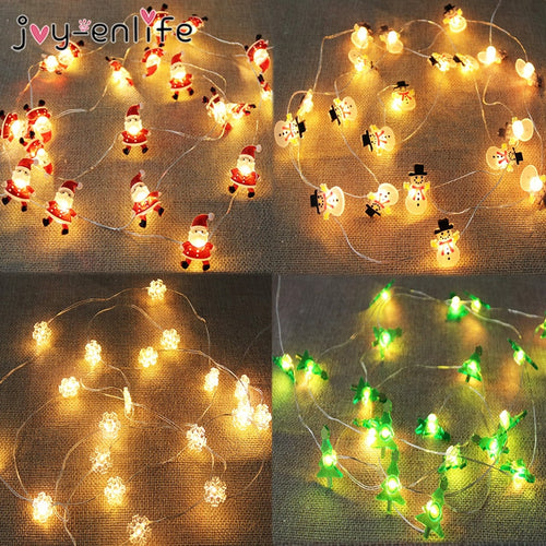 2M Snowflake Santa Claus LED Garland String Lights Merry Christmas Decoration for Home Xmas Tree Ornament Navidad Natal New Year